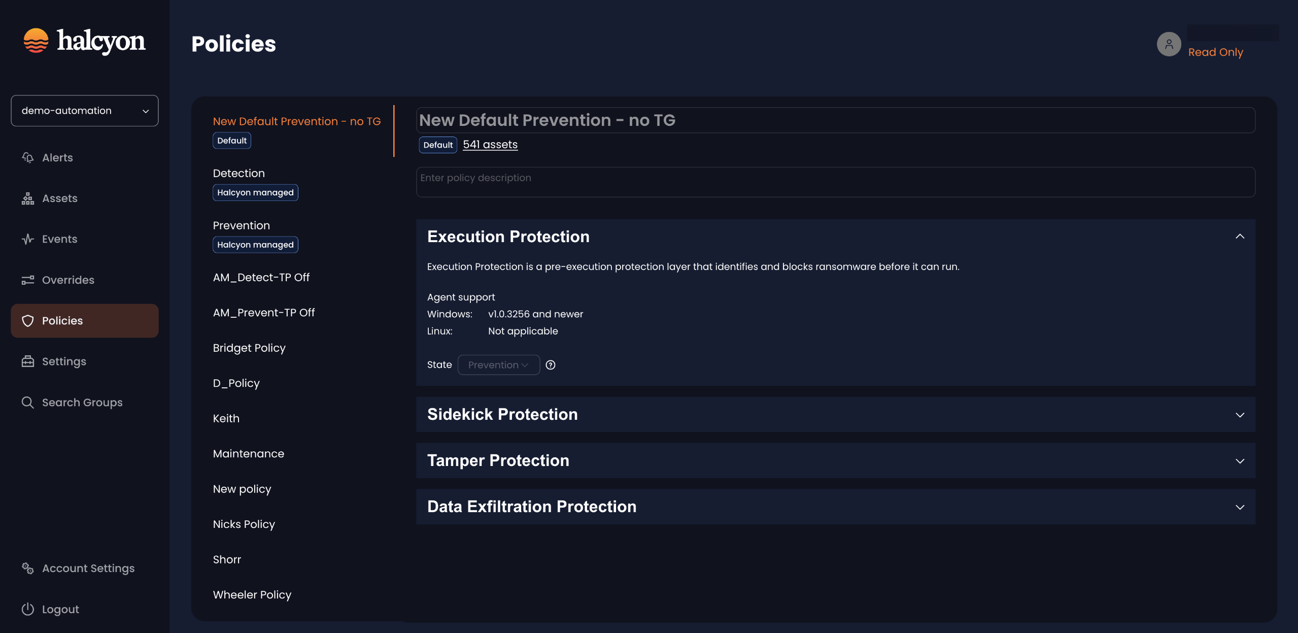 Halcyon Alerts Dashboard