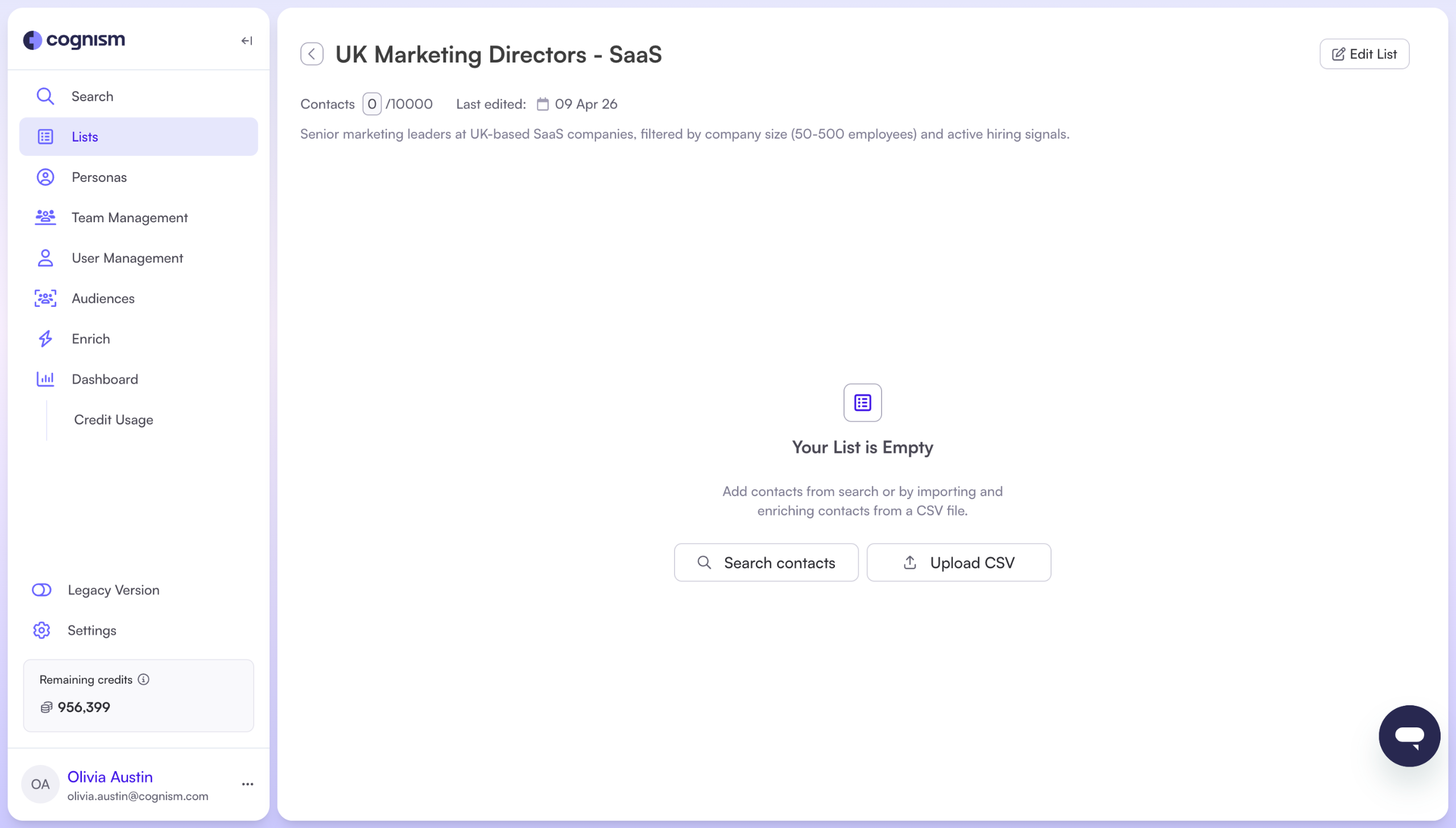 How to build and use lists in Cognism